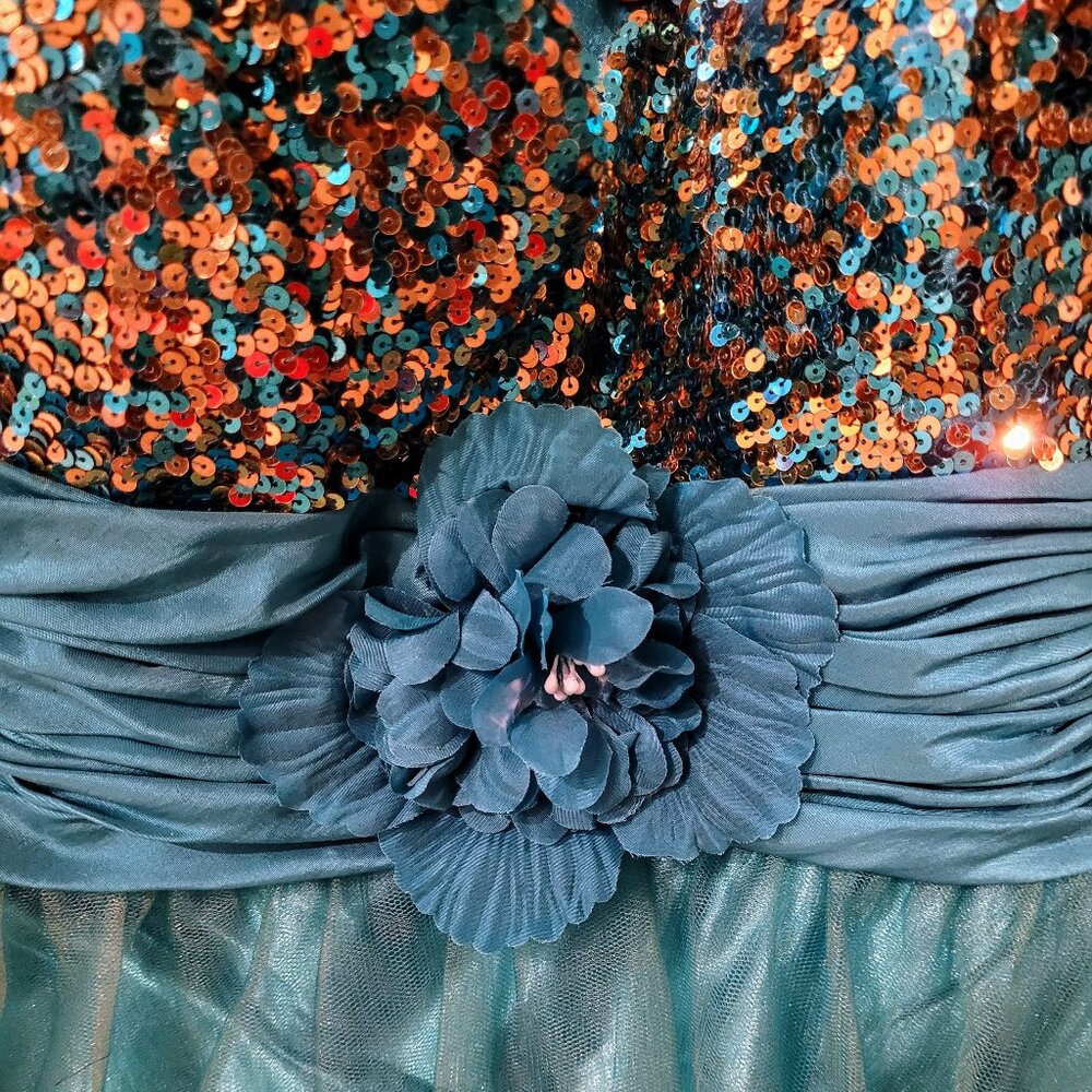 Let's Prom 5053 Size 16 Turquoise Dress - Picture 5 of 7